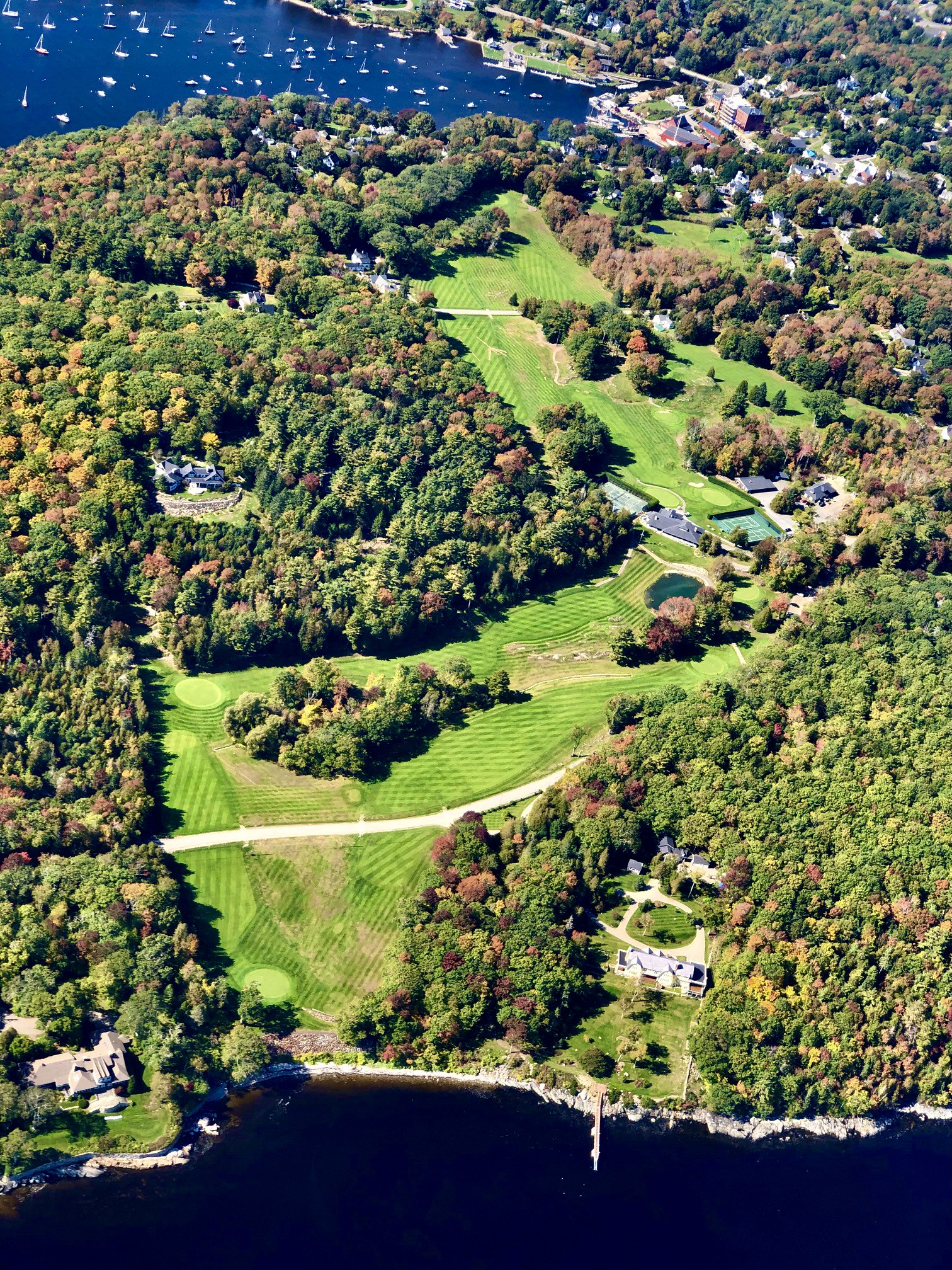 Aerial shot of Megunticook Golf Course
